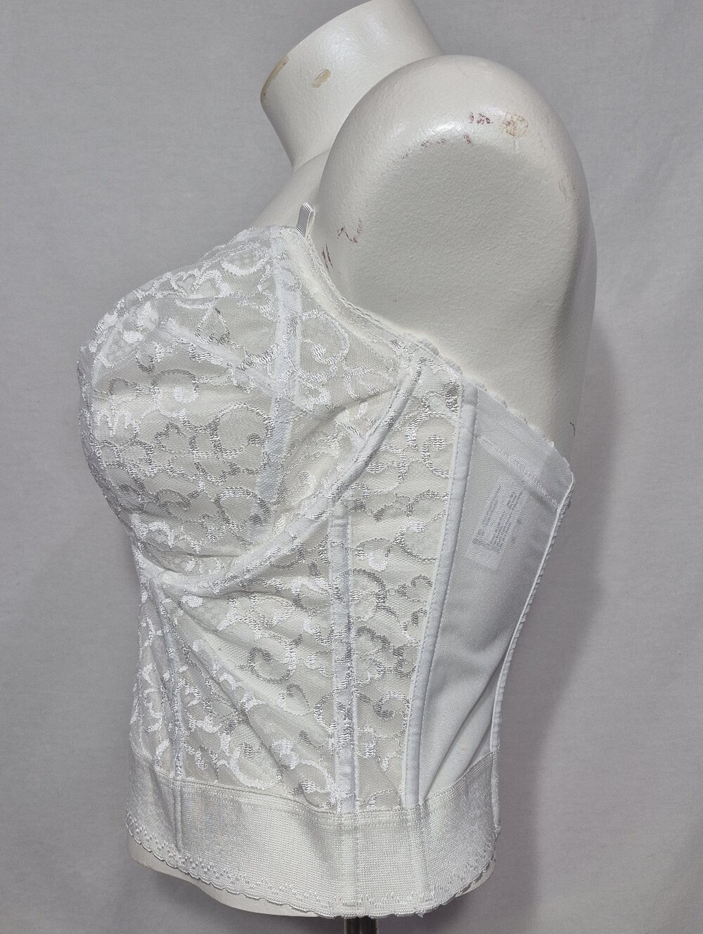 42FF US (42F UK) Goddess 689 Lace Longline Bridal Bustier Underwire Bra White - Picture 3 of 7